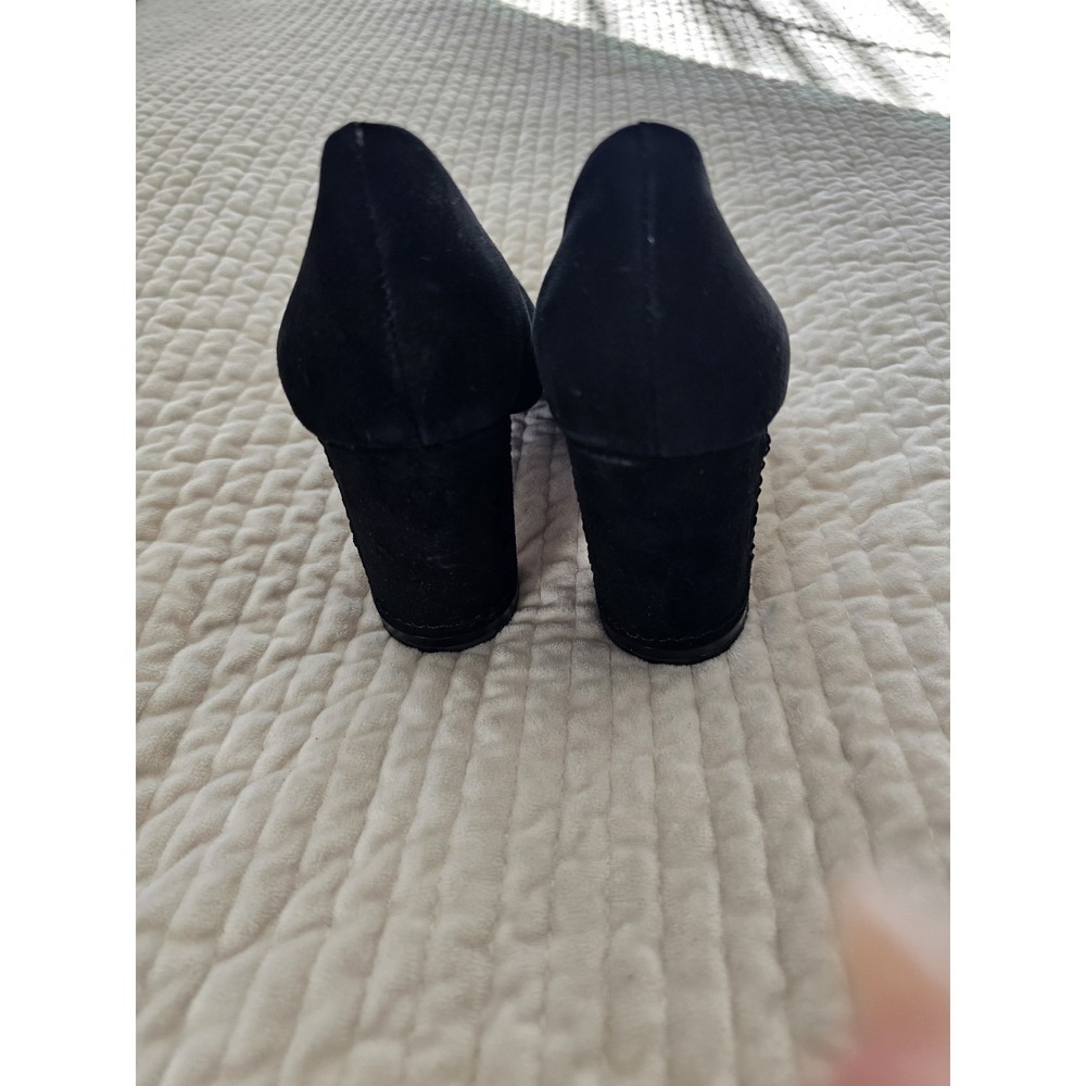 AD & Daughters Luxe Suede Black Pumps with Block Heels. Size 7.5. - Picture 4 of 6
